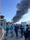 Russia - Nizhnekamsk - fire at the Nizhnekamskneftekhim plant