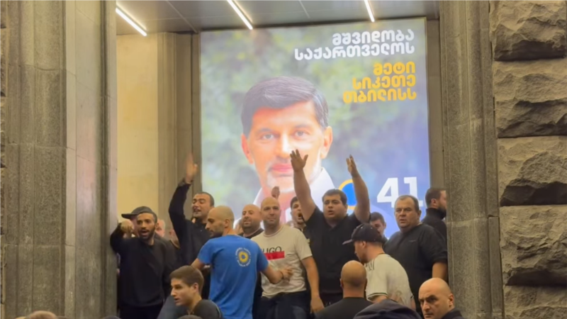 დაპირისპირებაში არა ქალები, არამედ "რაღაც სხვა ჯიში" მონაწილეობდა, ამბობს კალაძე, რომლის შტაბთანაც გუშინ ქალებს სცემეს