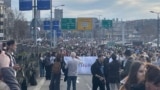 Serbia - Belgrade - 24-hour student blockade of Autokomanda, main Belgrade traffic lane - January 27 2025