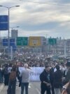 Serbia - Belgrade - 24-hour student blockade of Autokomanda, main Belgrade traffic lane - January 27 2025