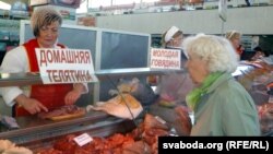 Мясны прылавак на Камароўскім рынку
