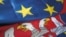 Zastave Srbije i EU - ilustracija