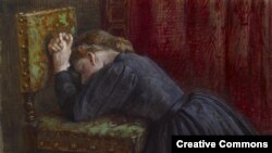 Джордж Генры Боўтан, «Жанчына моліцца на каленях». Ілюстрацыя