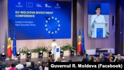 Comisara UE pentru extindere, Marta Kos, pe scena Conferinței de Investiții UE-Moldova, Chișinău, 4 iunie 2026