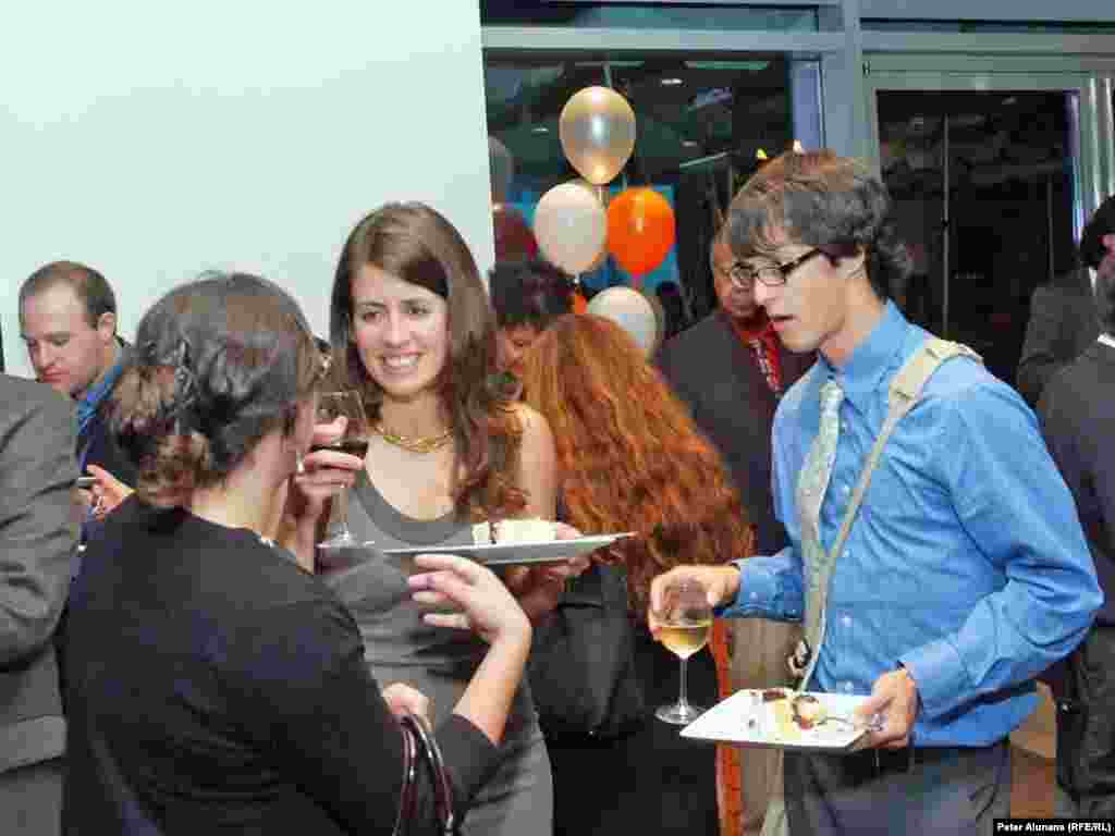 Enjoying the festive atmosphere at RFE's 60th anniversary reception at the Newseum in Washington, DC.