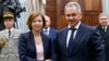French Defense Minister Florence Parly (left) and Russian Defense Minister Sergei Shoigu attend a meeting at the Russian Defense Ministry in Moscow on September 9.