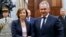 French Defense Minister Florence Parly (left) and Russian Defense Minister Sergei Shoigu attend a meeting at the Russian Defense Ministry in Moscow on September 9.