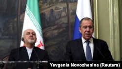 Ministrul de externe rus Sergei Lavrov și omologul său iranian Mohammad Javad Zarif la o întîlnire precedentă la Moscova, 8 mai 2019