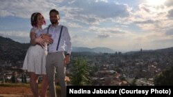 Nadina Jabučar i Mirza Perenda nakon vjenčanja u Sarajevu, 8. avgust 2020.