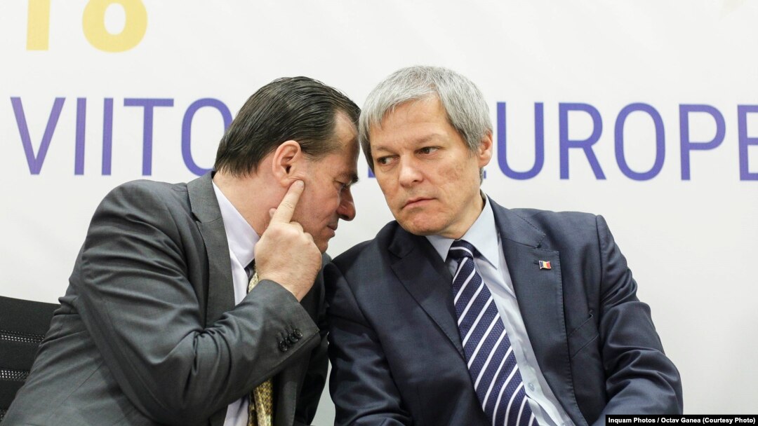 Ludovic Orban, liderul PNL alături de Dacian Ciolos, președintele PLUS, formatiune aflată în alinață cu USR