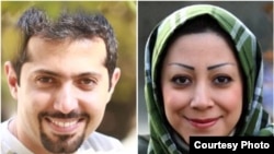 Two of the young Iranian political activist detained on December 19: Hadi Heydari (left) and Fatemeh Arabsorkhi