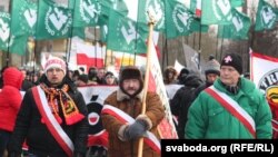 Марш нацыяналістаў у Гайнаўцы, 24 лютага 2018 г.