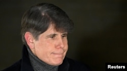 Rod Blagojevich u razgovoru s novinarima nakon što ga je Trump pomilovao, Chicago, SAD, 10. februara 2025.