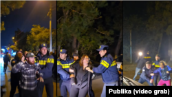 დემონსტრანტების დაკავების კადრები