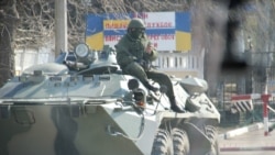 CRIMEA - Russian soldiers blockade Ukrainian military unit A-0669 in Kerch, Crimea, March 13, 2014