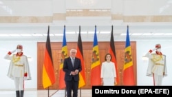 Președinta Maia Sandu (d) și omologul său german Frank-Walter Steinmeier (s), 29 septembrie, 2021