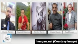 افراد بازداشت شده توسط نیروهای امنیتی در نقده- عکس از: سایت هه‌نگاو