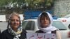 Giti Pourfazel (L) with another prominent women's rights defender, Nasrin Sotoudeh who is currently serving a long prison term for protesting forced hijab. File photo