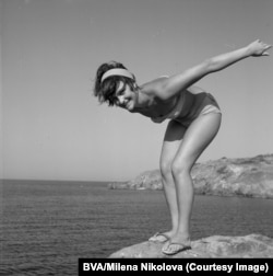 A woman vacationing on the Black Sea in 1962.