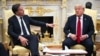US President Donald Trump meeting with NATO Secretary-General Mark Rutte (left) in the Oval Office of the White House in Washington, D.C., on July 14.