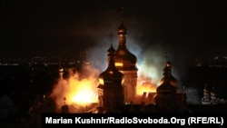 Последствия российской атаки на Успенский собор Киево-Печерской лавры. Киев, 15 июня 2026 года