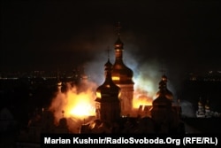 Последствия российской атаки на Успенский собор Киево-Печерской лавры. Киев, 15 июня 2026 года