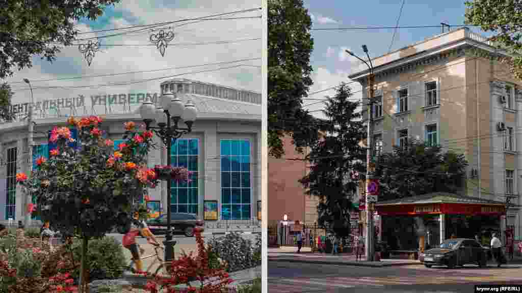 У городского ЦУМа обновленный фасад.&nbsp; Деревья у гостинницы &laquo;Украина&raquo; вытянулись, и затеняют ее стены