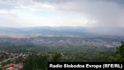 Поглед на Скопје во летен период од планината Водно. 18.07.2018 