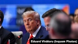 Presidenti i Shteteve të Bashkuara, Donald Trump, gjatë samitit të NATO-s, Hagë, Holandë, 25 qershor.