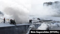 Тушение пожара в торговом центре