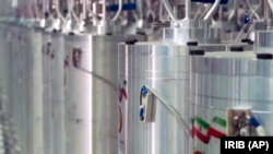 Various centrifuge machines used to enrich uranium at Iran's Natanz facility