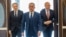 Liderii Partidului Democrat la consultările de la Preşedinţie, Vladimir Plahotniuc, Andrian Candu, Pavel Filip