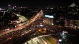 Serbia--Belgrad--Blockade of Autokomanda, one of the key roads in Belgrade