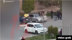 Armenia - An opposition supporter is assaulted in Artik, June 2, 2026.