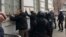 Police detain far-right activists in Kyiv on February 9.