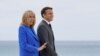 Presidenti francez Emmanuel Macron dhe gruaja e tij Brigitte Macron. 