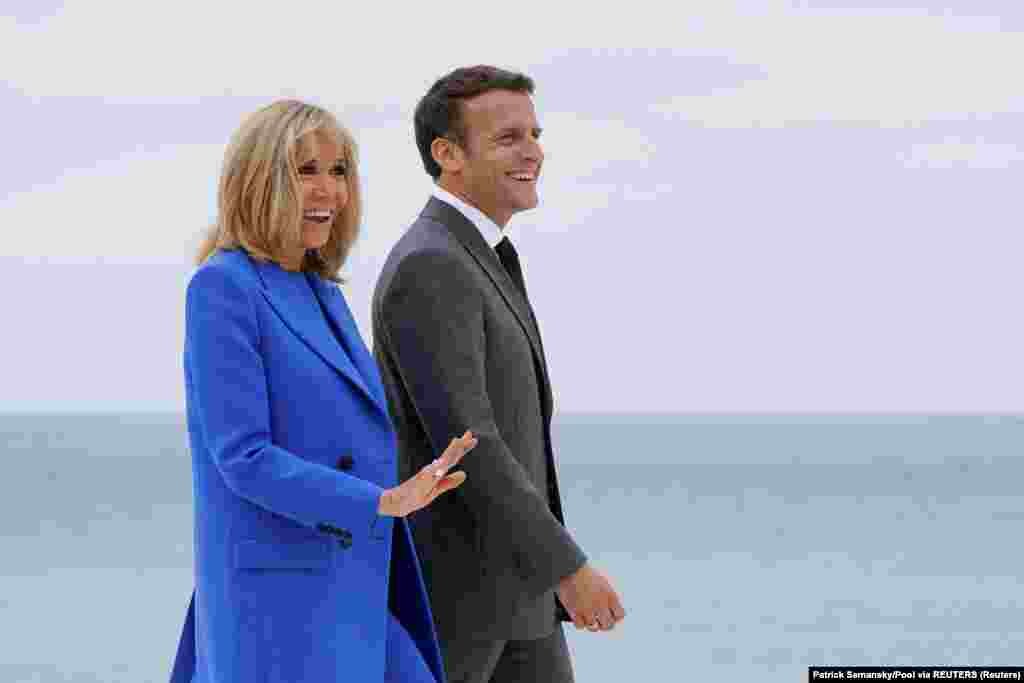 Francuski predsjednik Emmanuel Macron sa suprugom Brigitte Macron&nbsp;