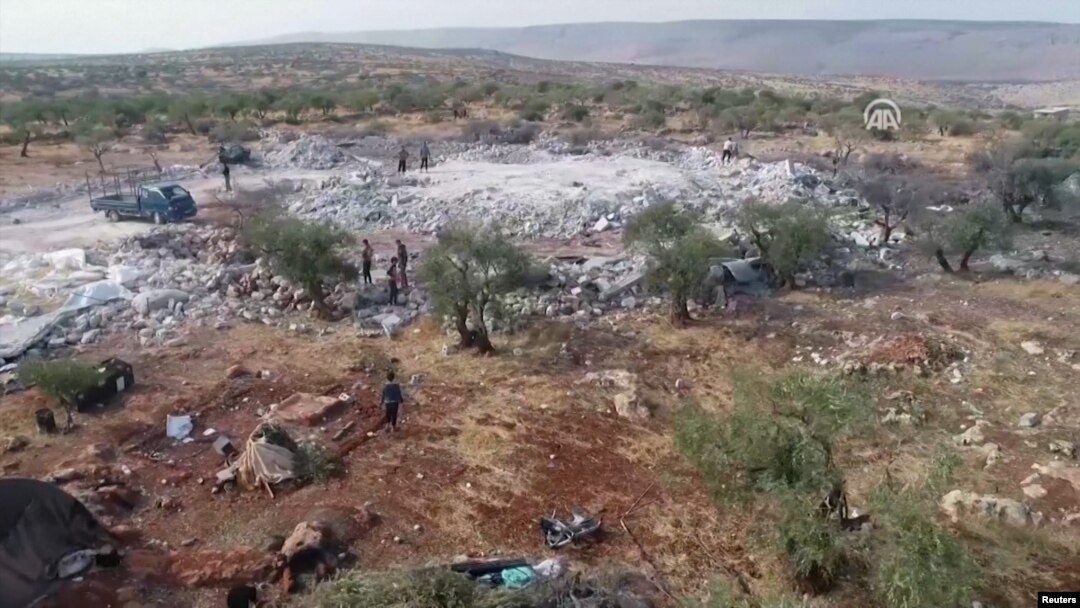Съемка с воздуха в сирийской деревне Бариша, где был дом Абу Бакра аль-Багдади