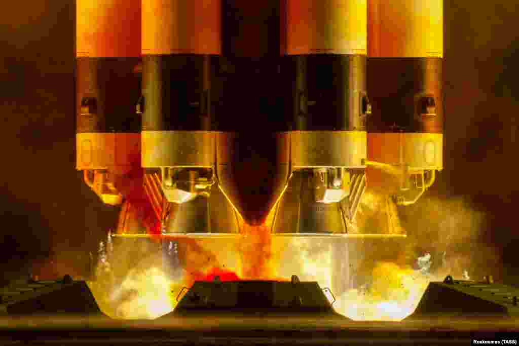 Запуск ракеты &bdquo;Протон-М&ldquo; з касмадрому ў Байкануры, 31 ліпеня.