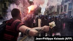 Сутыкненьні пратэстоўцаў з паліцыяй, Францыя, Ліён, травень 2016 