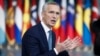 NATO Secretary-General Jens Stoltenberg speaks to reporters ahead of a NATO foreign ministers meeting in Brussels on April 3.