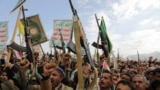 Huthi supporters rally in the rebel-controlled Yemeni capital, Sanaa. (file photo)