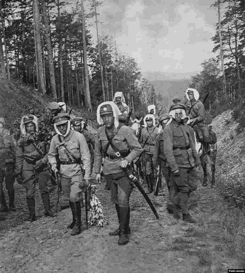 Legionnaires on a patrol in Siberia. Although World War I had finished, the Russian Civil War was just heating up.