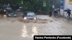 Затопленные улицы Ялты, 18 июня 2021 года
