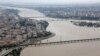 A view of he Karoon River which has burst its banks in Ahvaz, the capital of Iran's southwestern province of Khuzestan, April 9, 2019