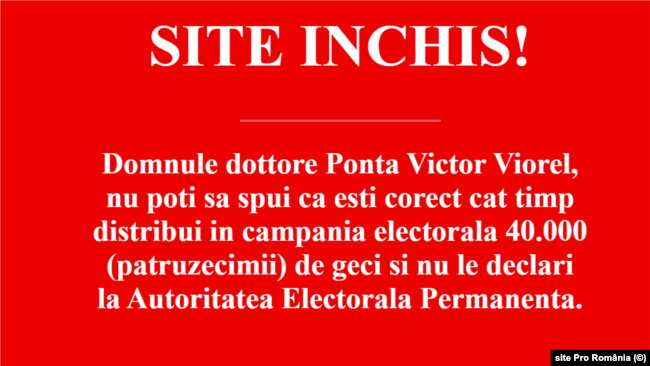 Pro Romania website