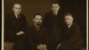 Альбінас Жукаўскас, Янка Шутовіч, Іонас Каросас, Максім Танк. Вільня, 1938. З фондаў БДАМЛМ.