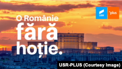 Slogan USR-PLUS în campania pentru alegerile parlamentare.