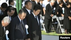 Pamje nga ceremonia e sotme e shënimit të përvjetorit të 73-të të sulmit në Hiroshima.