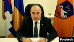 Former Armenian Defense Minister Arshak Karapetian delivers a video address, December 20, 2024.